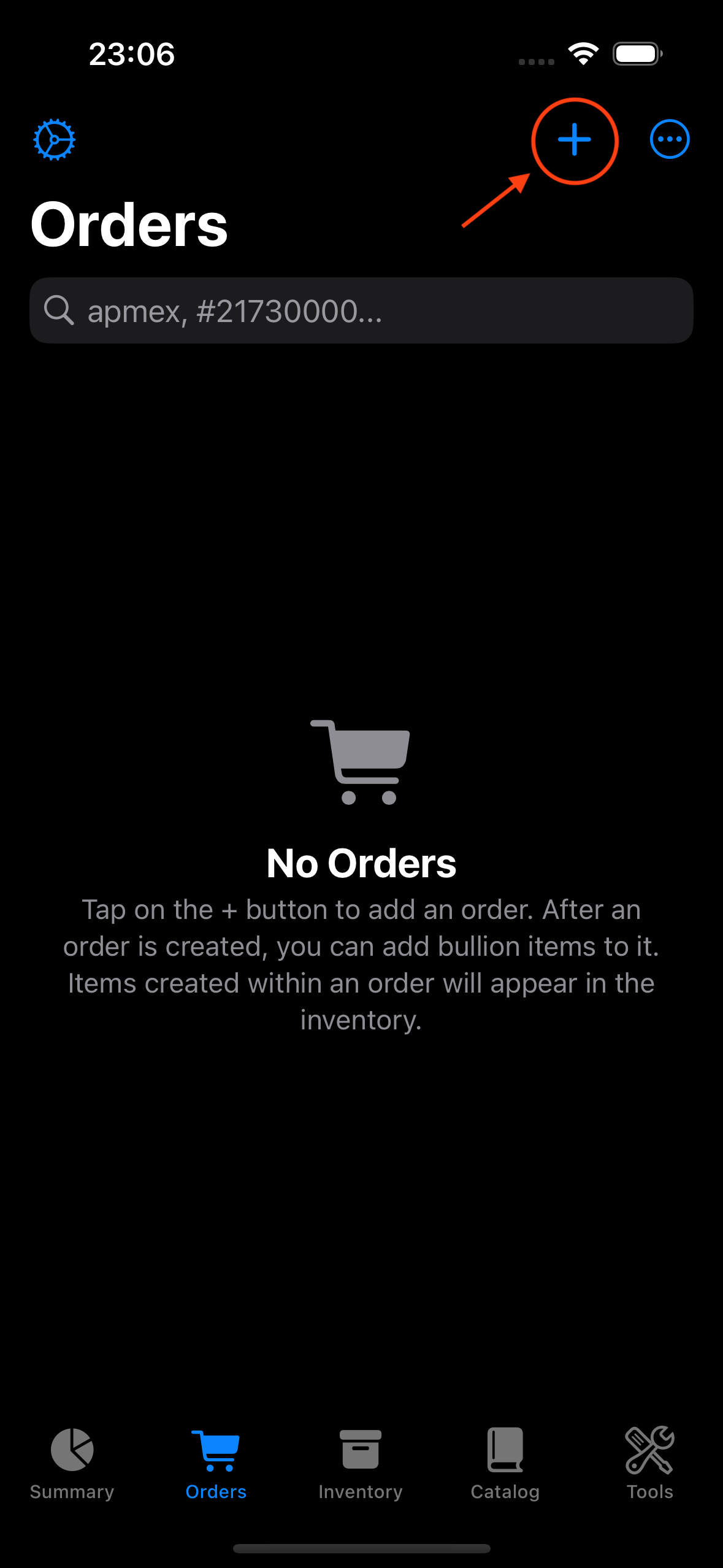 Add order button